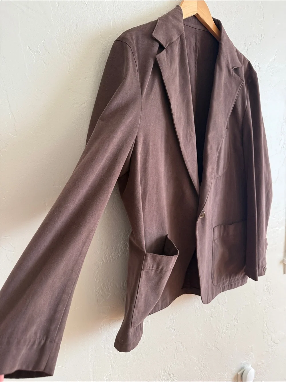 Stoffa Men's Brown Single-Button Blazer
